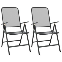 vidaXL Sulankstomos sodo kėdės, 2vnt., antracito spalvos, metalas kaina ir informacija | Lauko kėdės, foteliai, pufai | pigu.lt