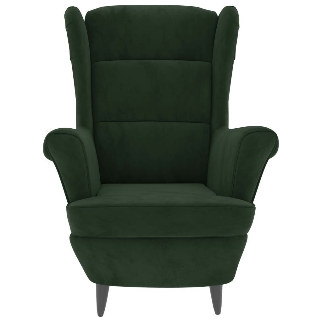 Krėslas su pakoja, Aksomas, šviesiai žalia kaina ir informacija | Svetainės foteliai | pigu.lt
