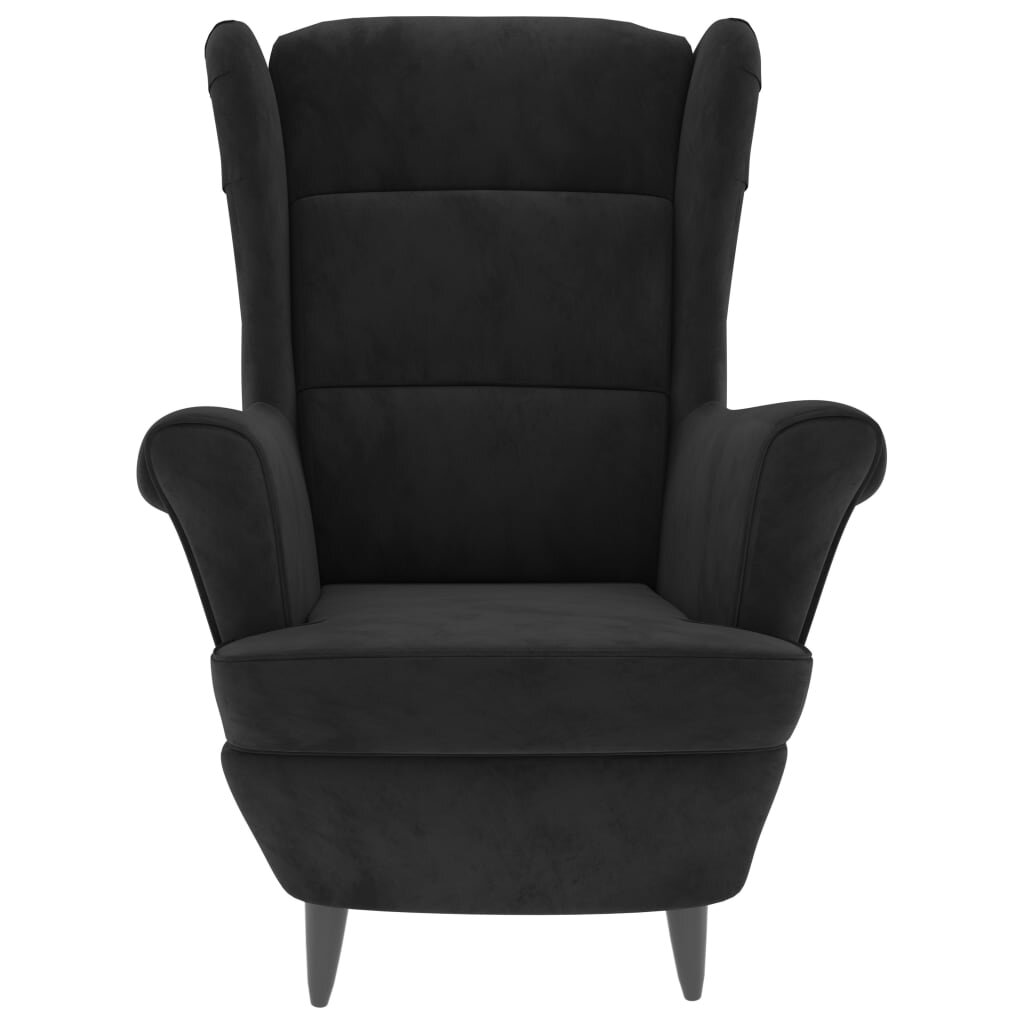 Krėslas su pakoja, juodos spalvos, aksomas цена и информация | Svetainės foteliai | pigu.lt