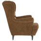Krėslas su pakoja, rudos spalvos, aksomas kaina ir informacija | Svetainės foteliai | pigu.lt