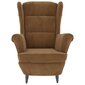 Krėslas su pakoja, rudos spalvos, aksomas kaina ir informacija | Svetainės foteliai | pigu.lt