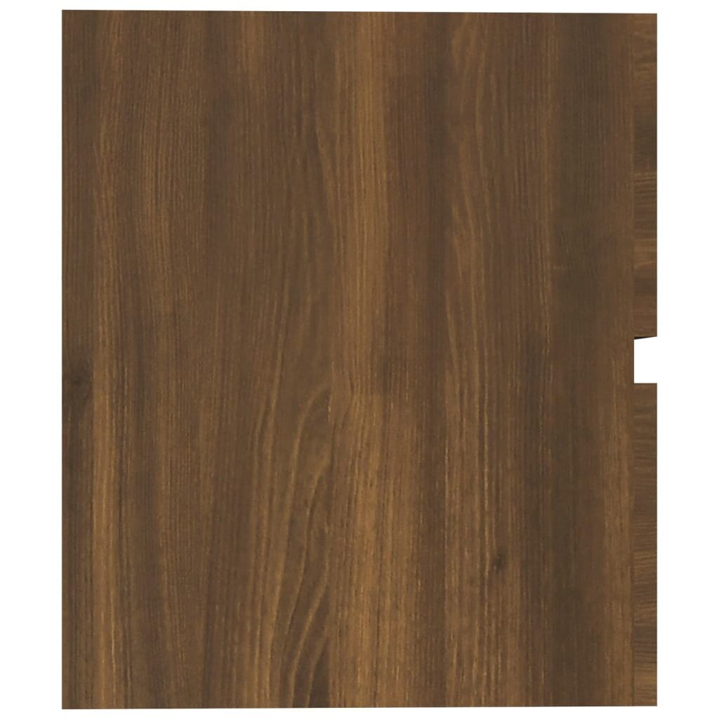 Spintelė praustuvui, ruda ąžuolo, 60x38,5x45cm, mediena kaina ir informacija | Vonios spintelės | pigu.lt