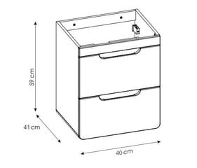 Шкаф под умывальник с выдвижными ящиками ARUBA CRAFT, 40х60х41 см цена и информация | Шкафчики для ванной | pigu.lt