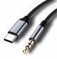 KABELIO DAPTONAS USB-C mini jack 3,5 mm AUX DAC 1,5 m kaina ir informacija | Adapteriai, USB šakotuvai | pigu.lt