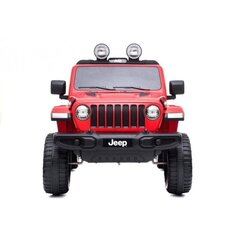 Dvivietis vaikiškas elektromobilis Jeep Rubicon 4x4, raudonas kaina ir informacija | Elektromobiliai vaikams | pigu.lt