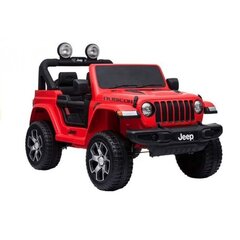 Dvivietis vaikiškas elektromobilis Jeep Rubicon 4x4, raudonas kaina ir informacija | Elektromobiliai vaikams | pigu.lt