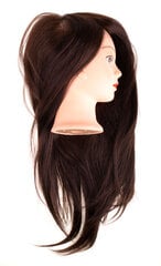 Парикмахерская голова с натуральными волосами, коричневая цена и информация | Аксессуары для волос | pigu.lt