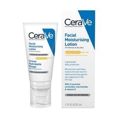 Увлажняющий лосьон для лица CeraVe SPF 50 (52 ml) цена и информация | Кремы для лица | pigu.lt