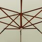 Pakabinamas skėtis su mediniu stulpu, smėlio ir baltas, 350cm kaina ir informacija | Skėčiai, markizės, stovai | pigu.lt