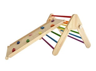 Детская игрушка для лазания «Треугольник» с горкой/стеной для лазания цена и информация | Развивающие игрушки | pigu.lt