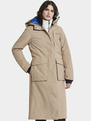Didriksons длинная зимняя куртка женская LEYA, бежевая цена и информация | Женские куртки | pigu.lt
