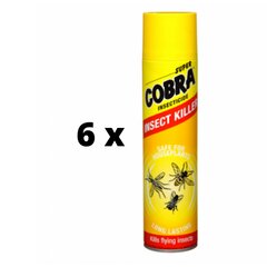 Яд Super Cobra, от летающих насекомых, 400 мл х 6 шт. упаковка цена и информация | Средства для уничтожения насекомых | pigu.lt