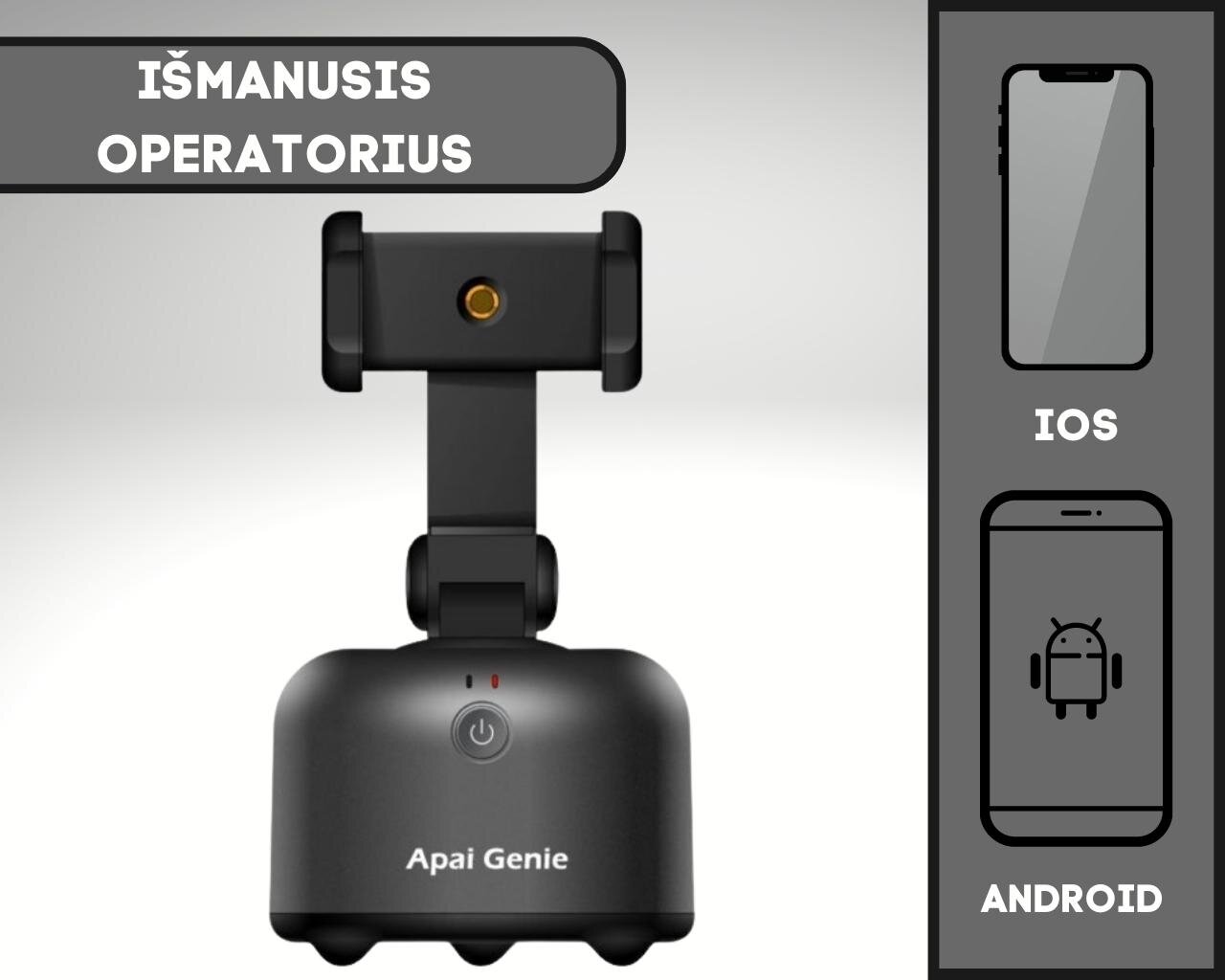 IŠMANUSIS ROBOTAS - OPERATORIUS APAI GENIE 2, Juodos spalvos kaina ir informacija | Telefono laikikliai | pigu.lt