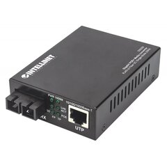 Media keitiklis Intellinet GB PoE+ 1000Base-T RJ45 na 1000Base-LX SC SM цена и информация | Адаптеры, USB-разветвители | pigu.lt