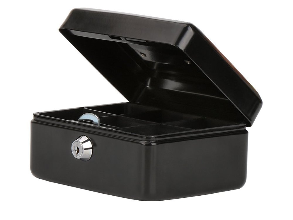 Metalinis seifas dėžutė 15x12x8, juodas цена и информация | Seifai | pigu.lt