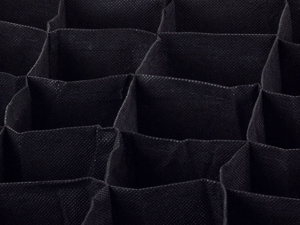 Dėžė rūbams, juodas, 16 skyrelių kaina ir informacija | Daiktadėžės | pigu.lt