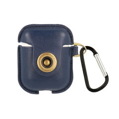 Кожаный чехол для Airpods 1/2 - темно-синий цена и информация | Аксессуары для наушников | pigu.lt