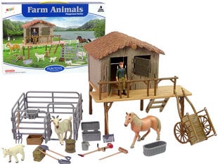 Ūkio rinkinys su gyvūnais ir žmogaus figūrėle vaikams Lean Toys kaina ir informacija | Žaislai berniukams | pigu.lt