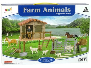 Ūkio rinkinys su gyvūnais ir žmogaus figūrėle vaikams Lean Toys kaina ir informacija | Žaislai berniukams | pigu.lt