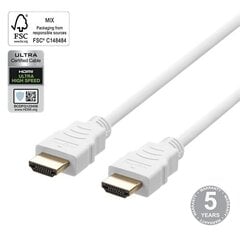 Кабель Deltaco HU-30A-R Ultra High Speed ​​HDMI, 3 м цена и информация | Кабели и провода | pigu.lt