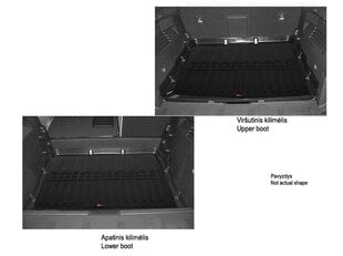 Резиновый коврик для багажника SKODA Octavia II A5 2004-2013, (universal lower (нижний)) black /6020011 цена и информация | Модельные коврики в багажник | pigu.lt