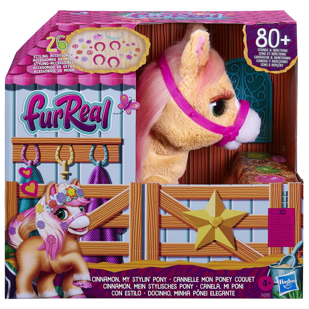 Interaktyvus pliušinis ponis FurReal Cinnamon цена и информация | Minkšti (pliušiniai) žaislai | pigu.lt