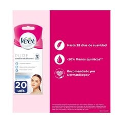 Депиляционные полоски для лица Veet Чувствительная кожа 20 штук цена и информация | Средства для депиляции | pigu.lt