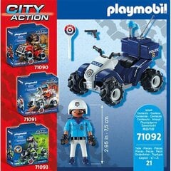 Набор машинок Playmobil Speed Quad City Action 71092 Полиция цена и информация | Конструкторы и кубики | pigu.lt