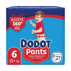 Одноразовые подгузники Dodot Dodot Pants 15+ kg Размер 6 27 штук цена и информация | Подгузники | pigu.lt
