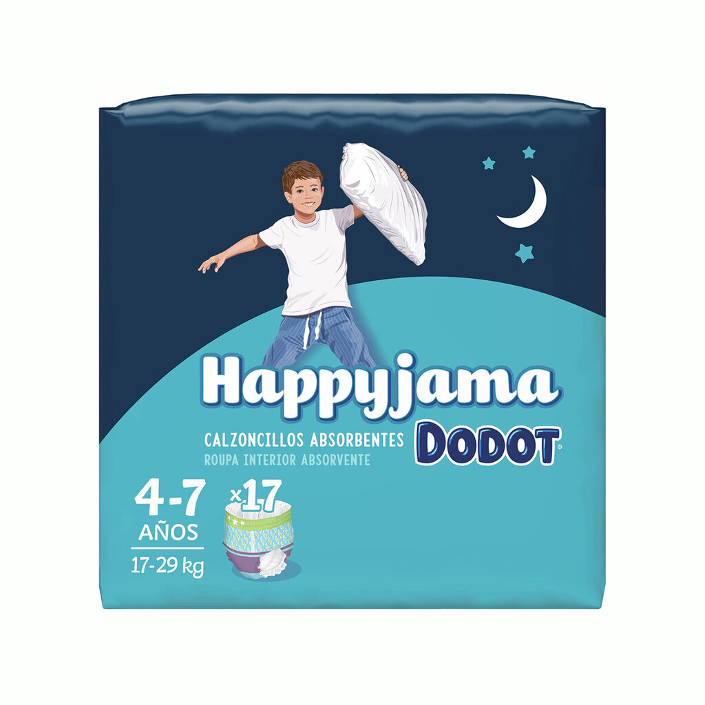 Vienkartinės sauskelnės Dodot Happyjama 7, 17 vnt. kaina ir informacija | Sauskelnės | pigu.lt