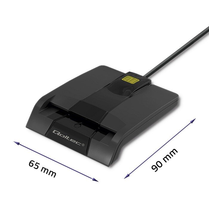 Qoltec Išmanusis išmanusis ID kortelių skaitytuvas, USB tipas C kaina ir informacija | Išmanioji technika ir priedai | pigu.lt