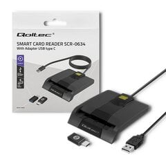 Интеллектуальный считыватель смарт-карт Qoltec, USB тип C цена и информация | Qoltec Видеокамеры и аксессуары | pigu.lt