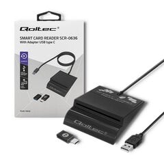 Интеллектуальный считыватель смарт-карт Qoltec, USB тип C цена и информация | Смарттехника и аксессуары | pigu.lt