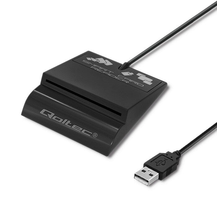 Qoltec Išmanusis išmanusis ID kortelių skaitytuvas, USB tipas C цена и информация | Išmanioji technika ir priedai | pigu.lt