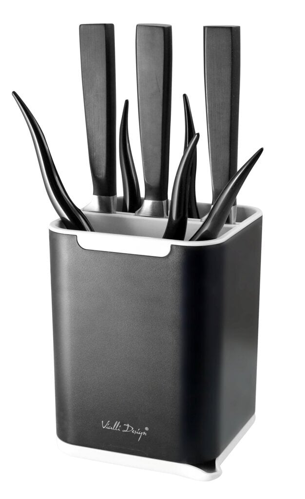 Vialli Design stalo įrankių dėklas - džiovyklė Livio, juoda kaina ir informacija | Virtuvės įrankiai | pigu.lt
