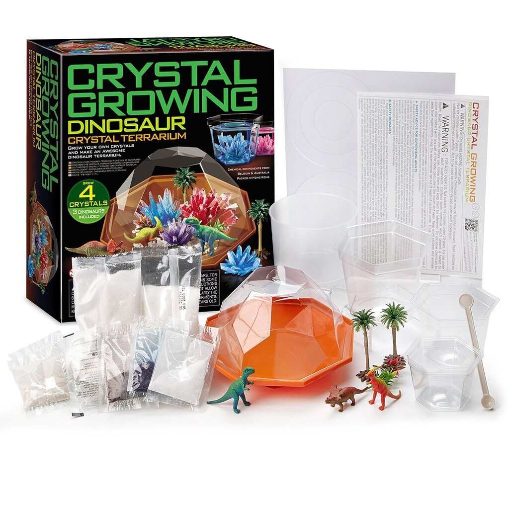 Kristalų auginimas 4M Dinozaurų kristalų terariumas kaina ir informacija | Lavinamieji žaislai | pigu.lt