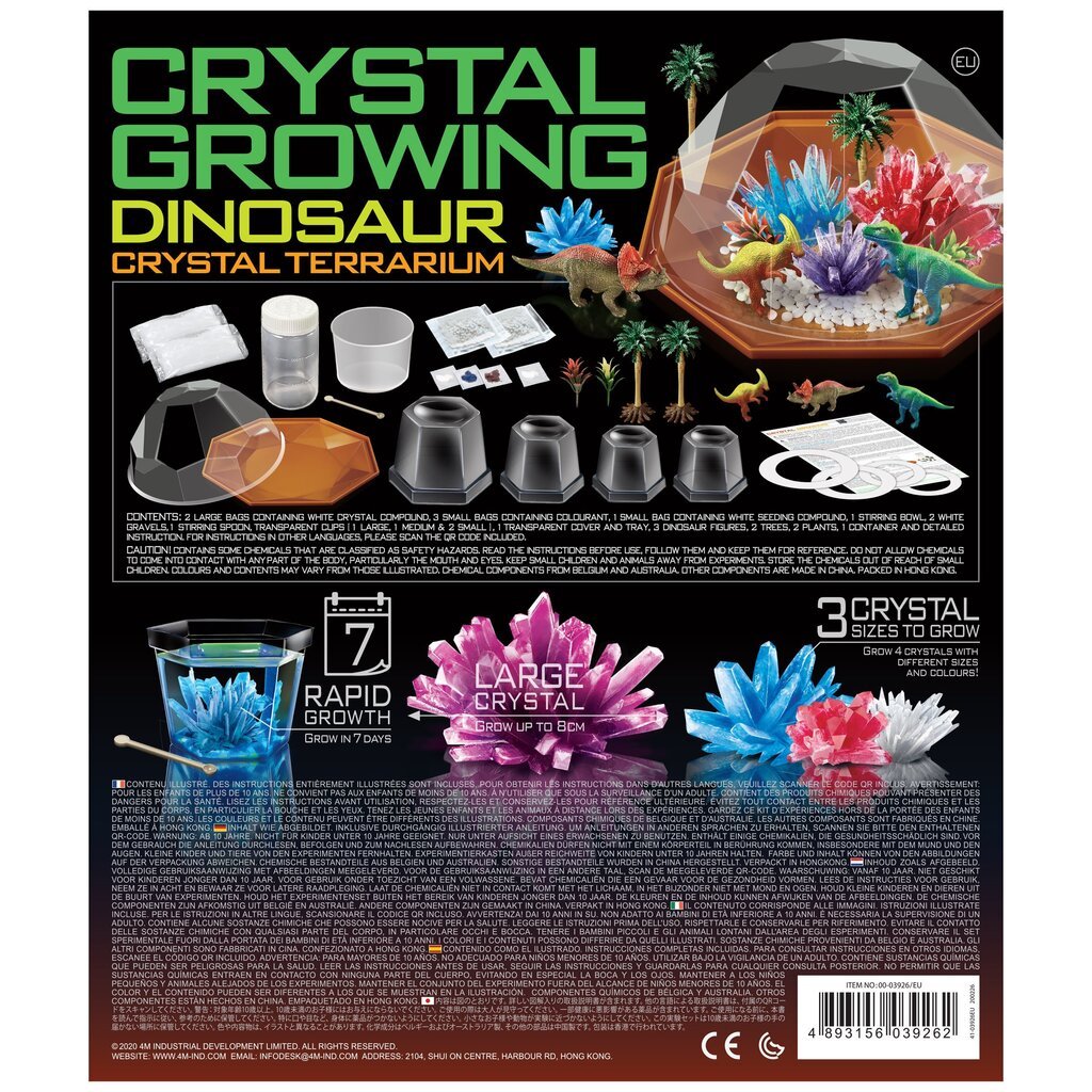 Kristalų auginimas 4M Dinozaurų kristalų terariumas kaina ir informacija | Lavinamieji žaislai | pigu.lt