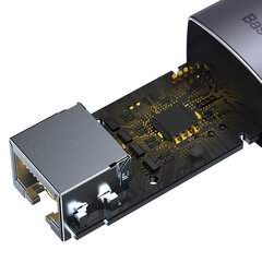 Baseus серия Lite, USB - разъем RJ45 LAN 100 Мбит/с, серый (WKQX000013) цена и информация | Адаптеры, USB-разветвители | pigu.lt