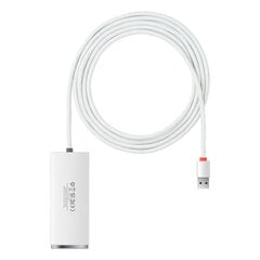Кабель Baseus Lite Series HUB USB adapter - 4x USB 3.0, 2 м, white (WKQX030202) цена и информация | Адаптеры, USB-разветвители | pigu.lt