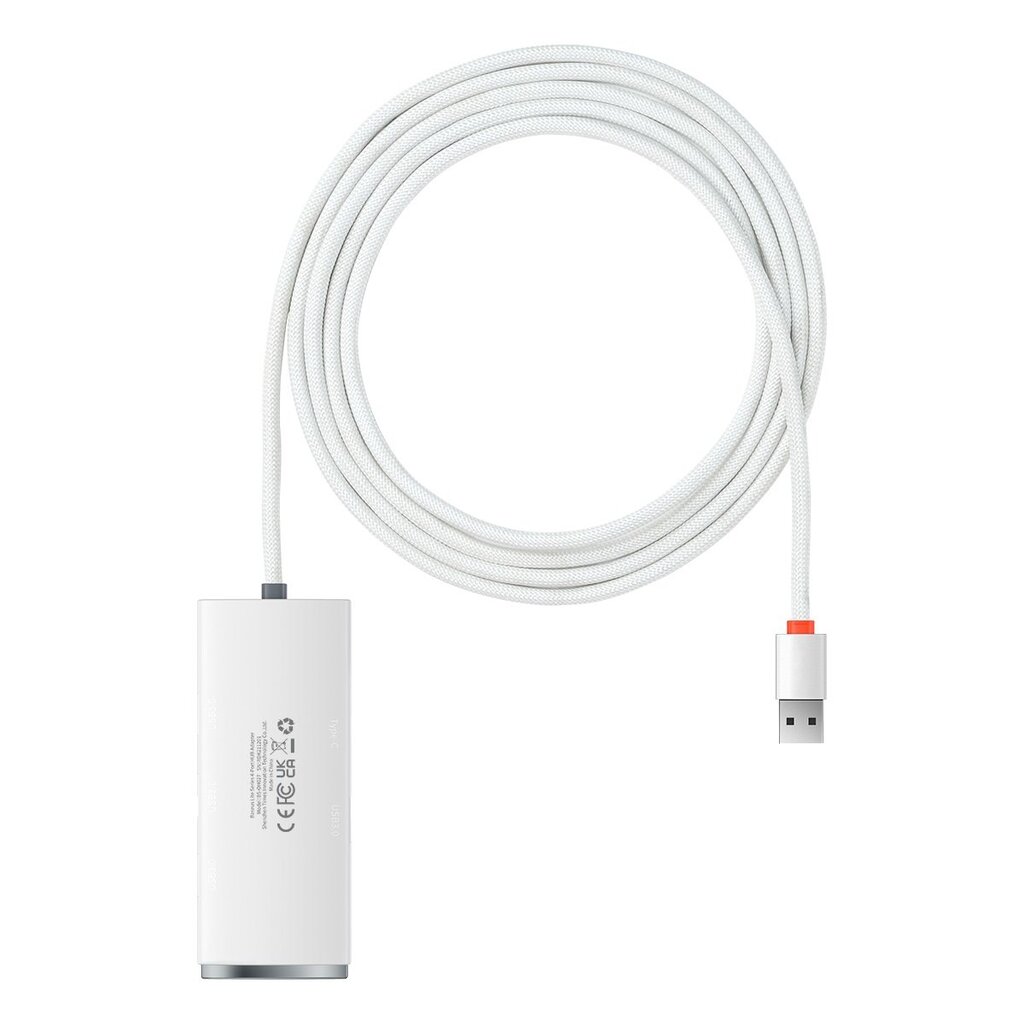 Baseus Lite Series HUB USB adapter - 4x USB 3.0 2m white (WKQX030202) kaina ir informacija | Adapteriai, USB šakotuvai | pigu.lt