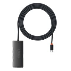 Кабель Baseus Lite Series HUB USB Type C adapter - 4x USB 3.0, 2 м, black (WKQX030501) цена и информация | Адаптеры, USB-разветвители | pigu.lt