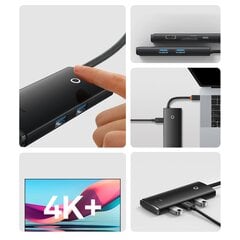 Кабель Baseus Lite Series multifunctional HUB USB Type C - 2 x USB 3.0 / USB Type C PD / HDMI 1,4 / SD / TF black (WKQX050101) цена и информация | Адаптеры, USB-разветвители | pigu.lt