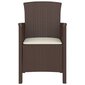 Sodo kėdė su pagalvėle, rudos spalvos, pp ratanas цена и информация | Lauko kėdės, foteliai, pufai | pigu.lt