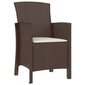 Sodo kėdės su pagalvėlėmis, 2vnt., rudos spalvos, pp ratanas kaina ir informacija | Lauko kėdės, foteliai, pufai | pigu.lt