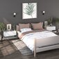 Sieninė naktinė spintelė, balta, apdirbta mediena, blizgi kaina ir informacija | Spintelės prie lovos | pigu.lt