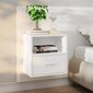 Sieninė naktinė spintelė, baltos spalvos, apdirbta mediena цена и информация | Spintelės prie lovos | pigu.lt