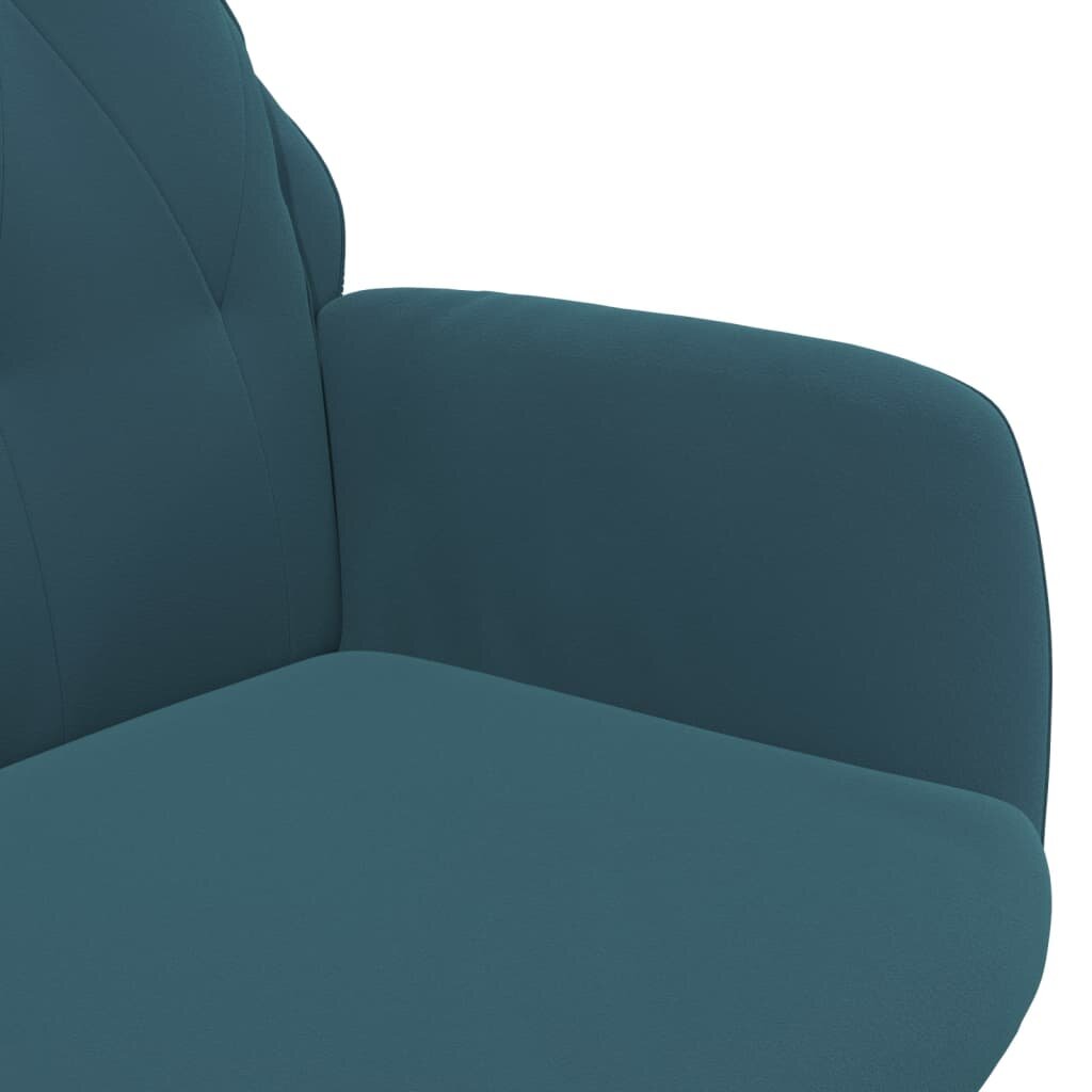 vidaXL Poilsio kėdė, mėlynos spalvos, aksomas kaina ir informacija | Svetainės foteliai | pigu.lt
