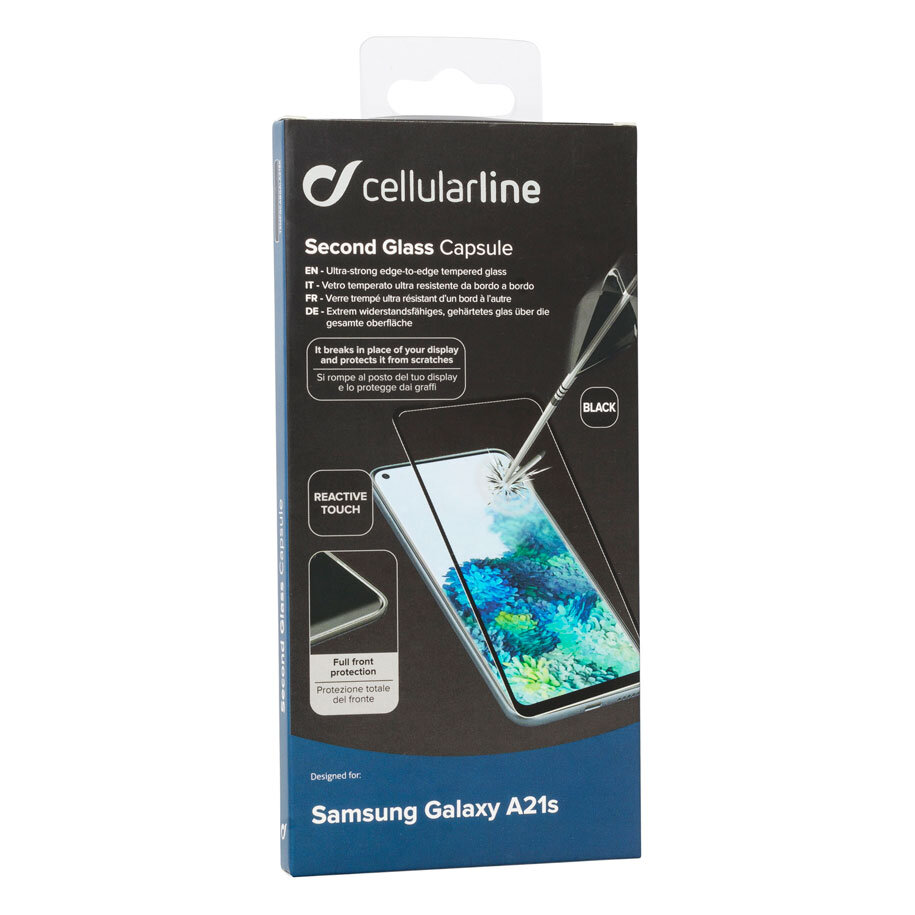 Ekrano stikliukas Cellularline Samsung Galaxy A21S цена и информация | Apsauginės plėvelės telefonams | pigu.lt