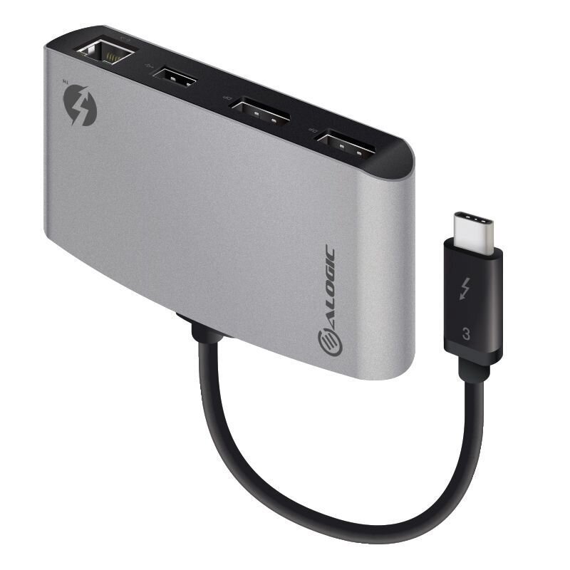 Alogic ThunderBolt TB3D2DPBL-SGR kaina ir informacija | Adapteriai, USB šakotuvai | pigu.lt