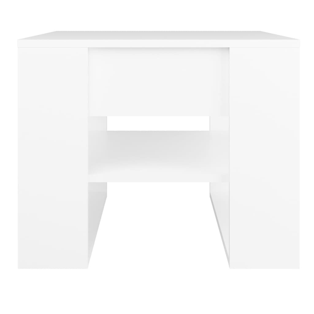 Kavos staliukas, baltas, 55,5x55x45cm, apdirbta mediena цена и информация | Kavos staliukai | pigu.lt